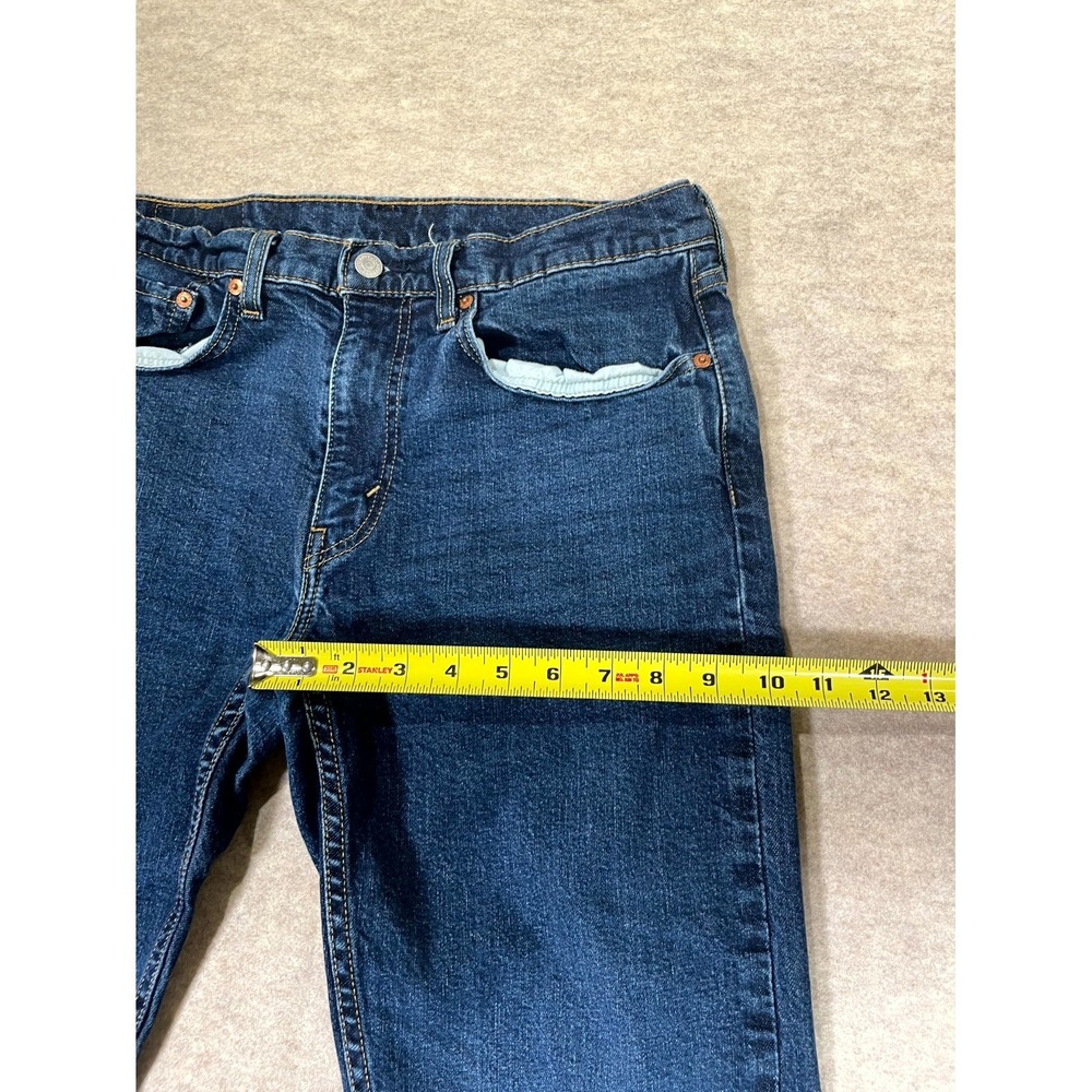 Levi's 502 Taper Fit Jeans Mens 34x32 Blue Whiskering Denim Medium Wash Mid Rise - Picture 13 of 16